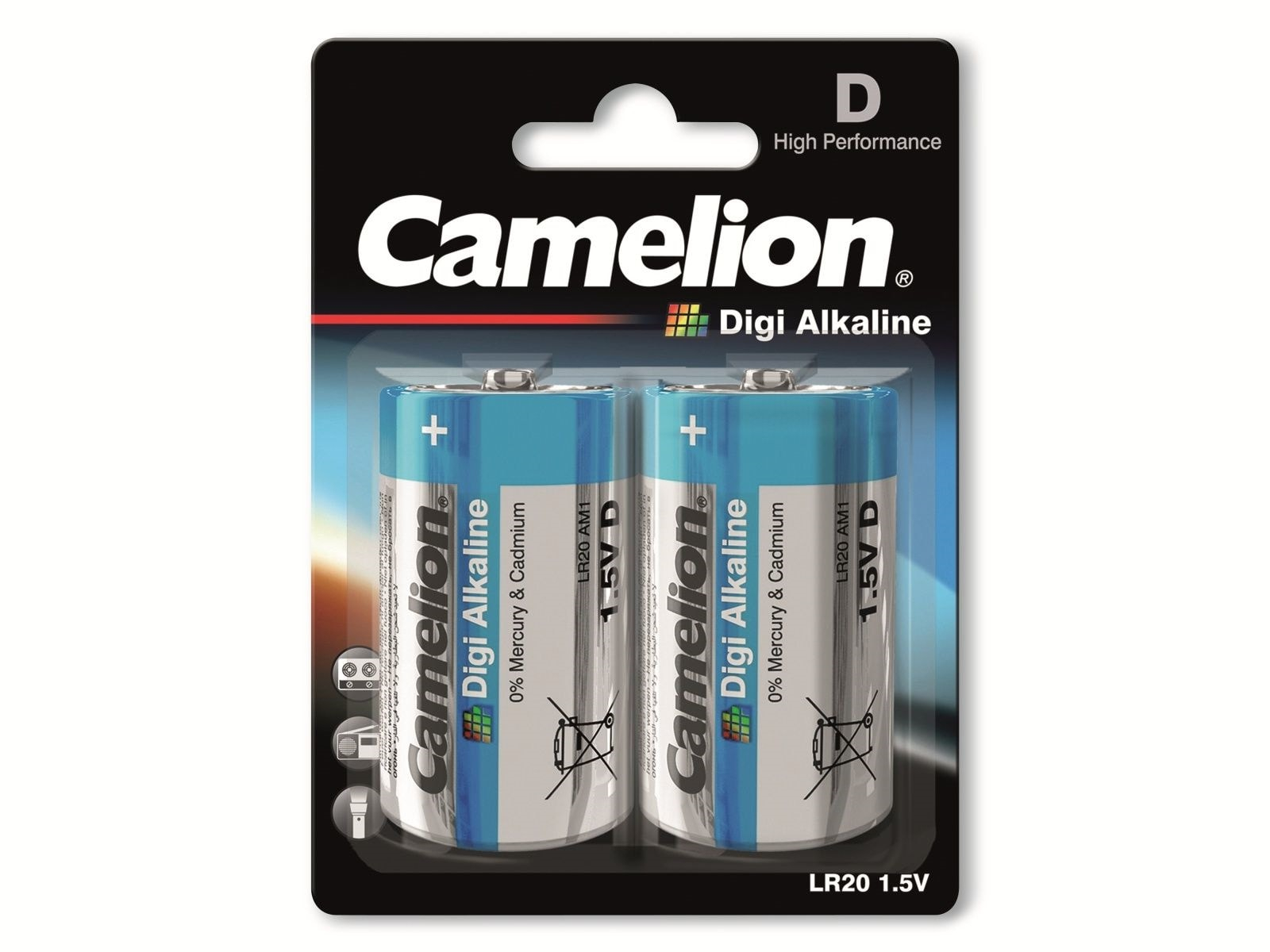CAMELION Mono-Batterie, Digi-Alkaline, LR20, 2 Stück von Camelion
