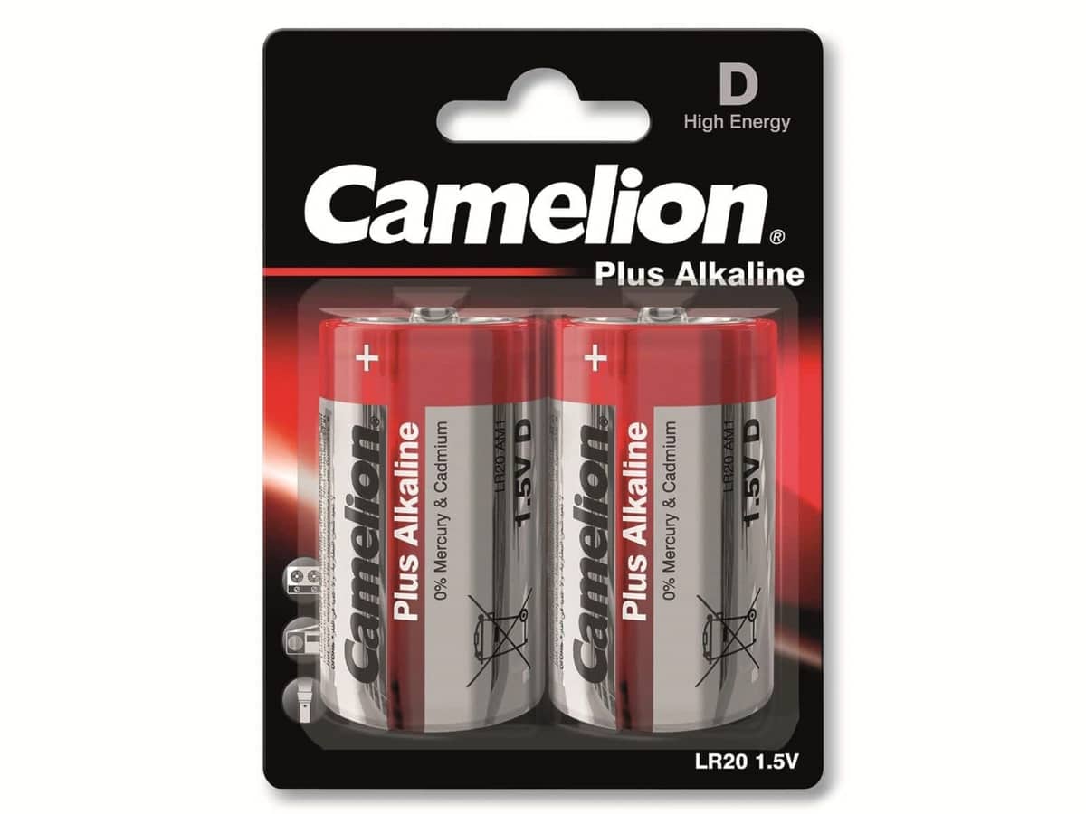 CAMELION Mono-Batterie, Plus-Alkaline, LR20, 2 Stück von Camelion