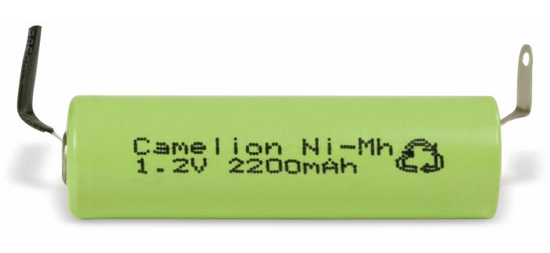 CAMELION NiMH-Mignon-Akku 2200 mAh, mit Lötfahnen von Camelion