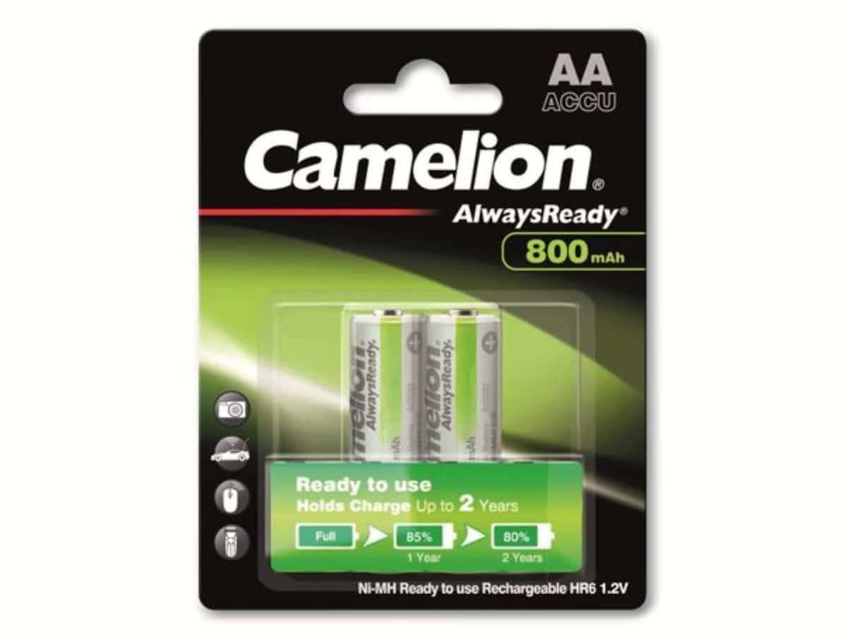 CAMELION NiMH-Mignon-Akku AlwaysReady, 800 mAh 2 Stück CAMELION NiMH-Mignon-Akku AlwaysReady, 800 mAh 2 Stück von Camelion