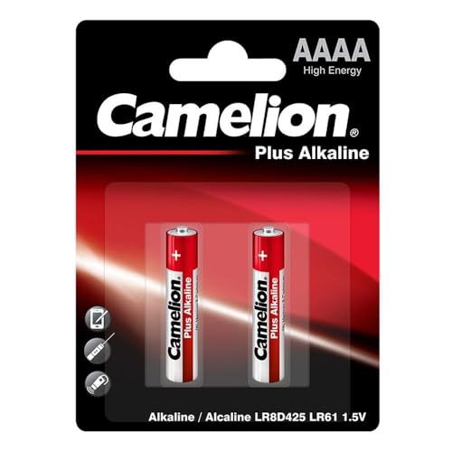 Camelion 11000261 Plus Alkaline Batterie, LR61/AAAA, 2er-Pack chrom von Camelion