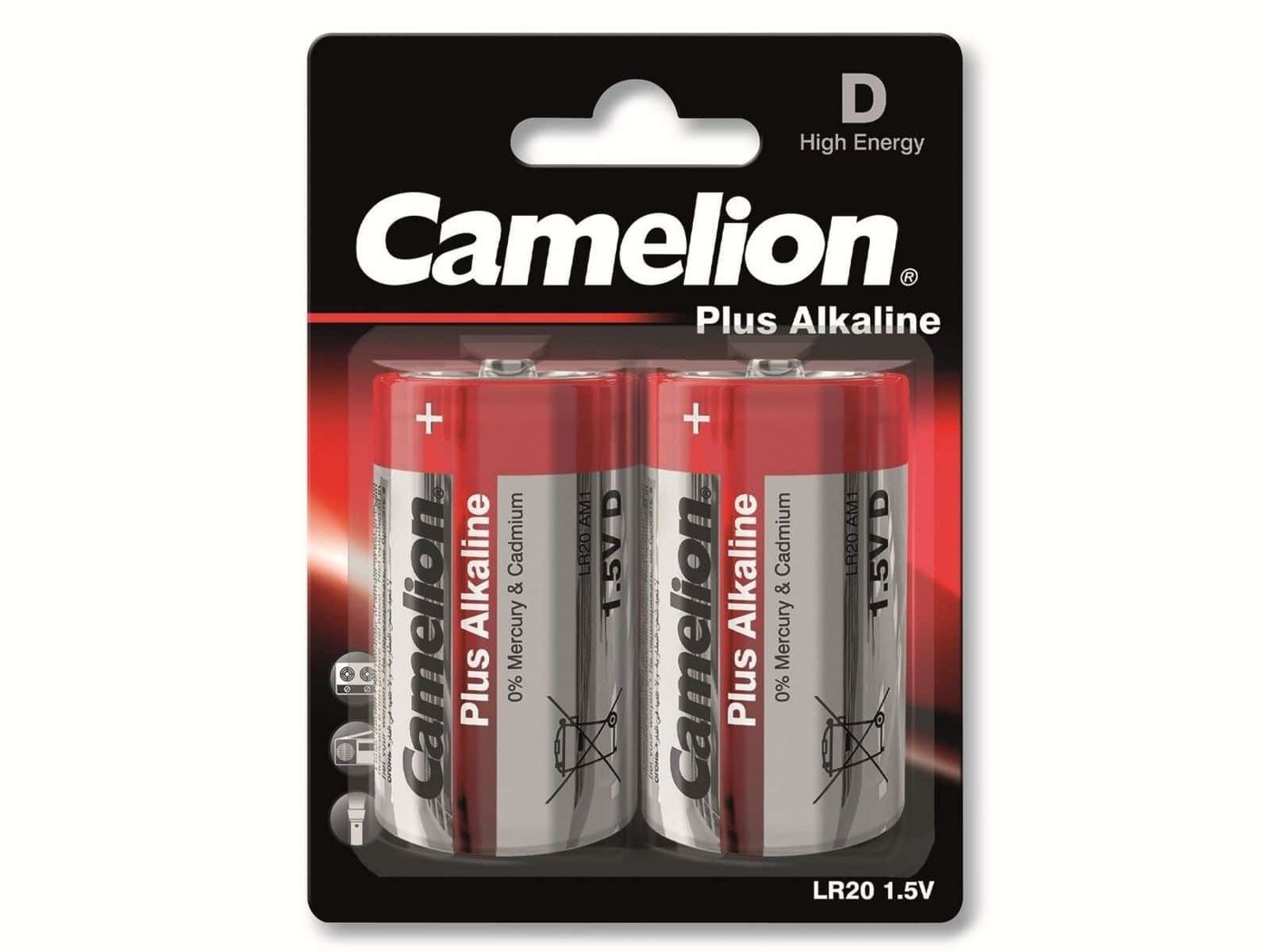 Camelion CAMELION Mono-Batterie, Plus-Alkaline, LR20, 2 Batterie von Camelion