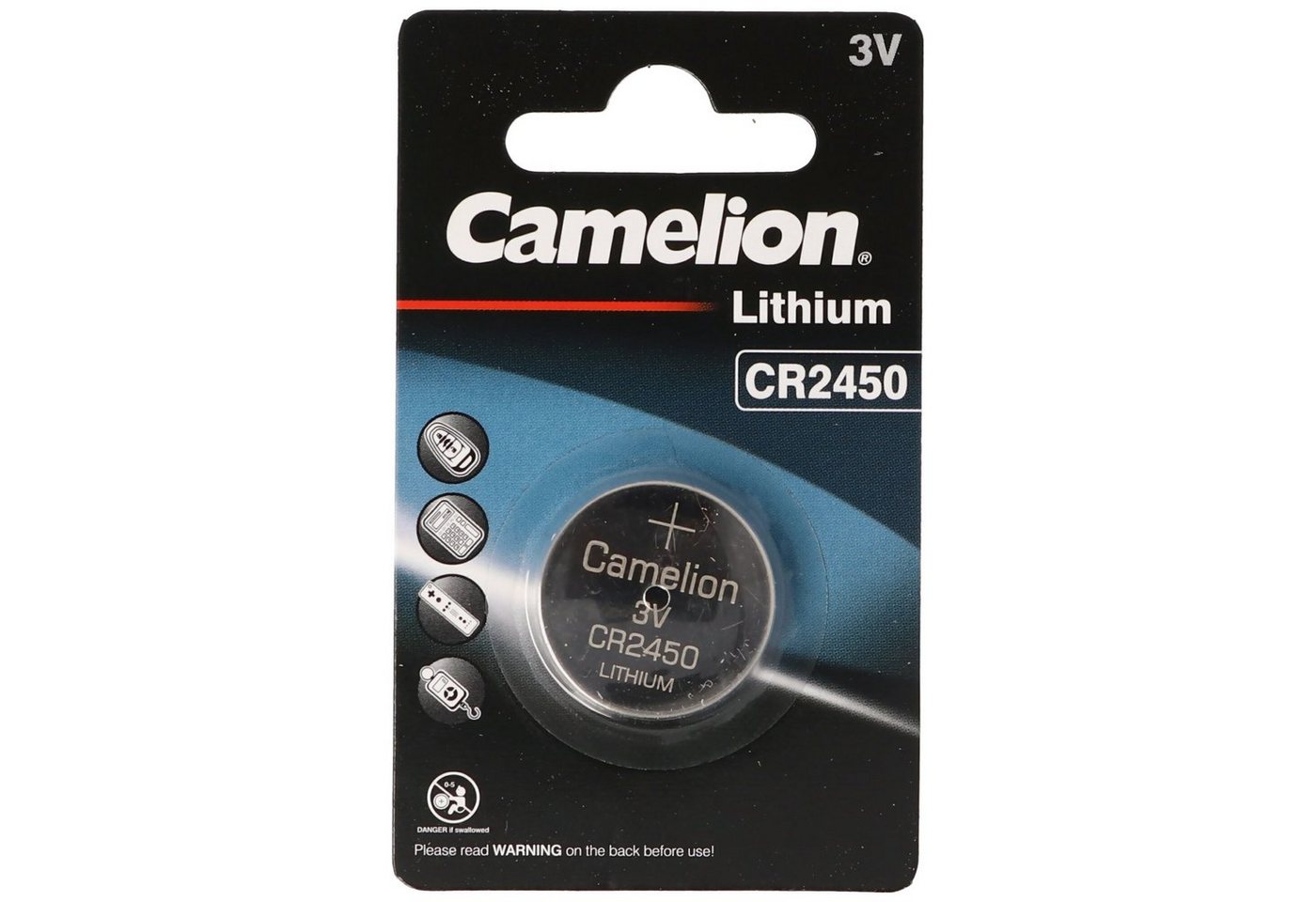 Camelion CR2450 Lithium Batterie IEC CR2450 Knopfzelle Lithium Batterie Batterie, (3,0 V) von Camelion