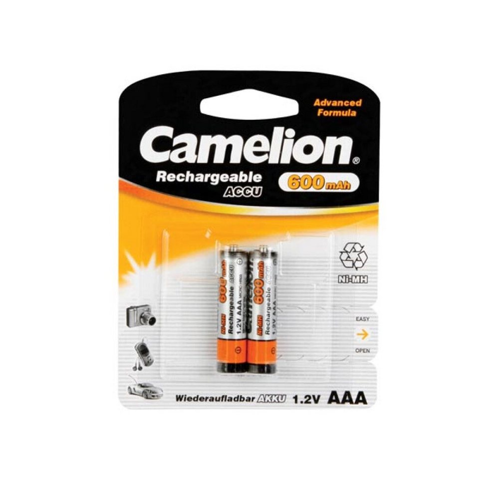 Camelion NiMH AAA 1.2 V - 600 mAh (2 St./Blisterverpackung) Batterie, (1 St) von Camelion