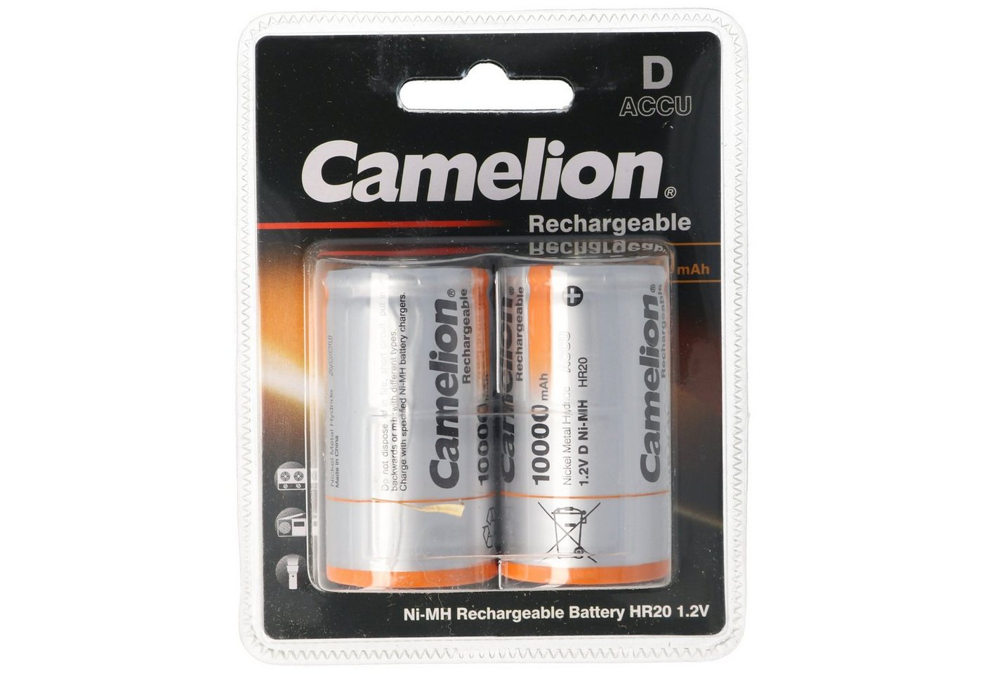 Camelion NiMH Akku Mono D LR20 1,2 Volt mit max. 10000mAh Kapazität Akku 10000 mAh (1,2 V) von Camelion