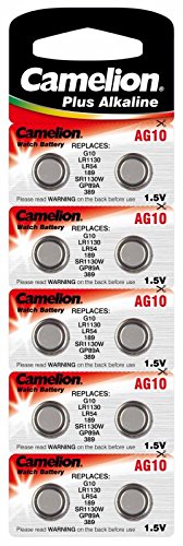 Camelion Tireflys AG 10 LR1130 Knopfzellen für Uhr und Hörgerät, 12 Stück von Camelion