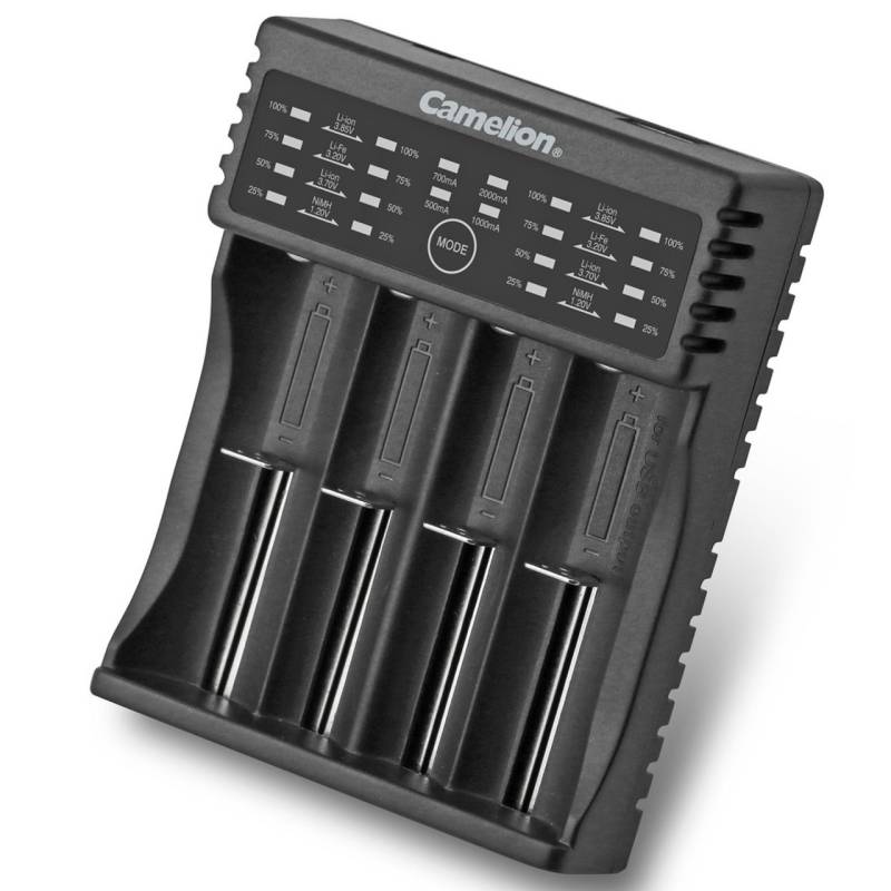 Universal-Ladegerät lädt Akku Ni-MH 1,2V, Li-Fe 3,2V, Li-Ion 3,7 bis 3,85V Akkus von Camelion
