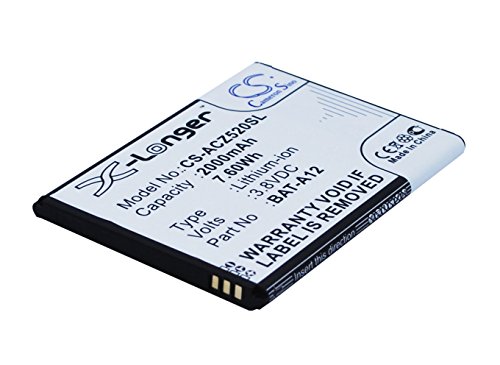 CS-ACZ520SL Akkus 2000mAh Kompatibel mit [Acer] Liquid Z520, Liquid Z520 Dual SIM Ersetzt BAT-A12, BAT-A12(1ICP4/51/65), KT.00104.002 von Cameron Sino