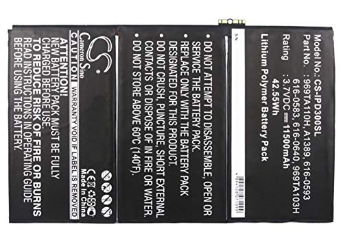 CS Cameron sino New Replacement Battery for A1389, A1403A, A1416, A1430, A1458, A1459, A1460, iPad 3, iPad 3 16GB Wi-Fi, iPad 3 16GB Wi-Fi 3G (11500mAh) 3H857, 616-0586, 616-0592, 616-0593, 616-0604 von Cameron Sino