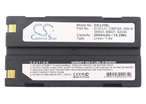 CS-LI1XL Akku 2600mAh kompatibel mit [Molicel] 1821, 1821E, für [Pentax] 29518, 38403, 46607, 52030, D-LI1, DEP001, DPE004, EI-2000, Ei-D. -LI1, für [Trimble] 54344, 5700, 5700 Receiver, 5800, 92 von Cameron Sino