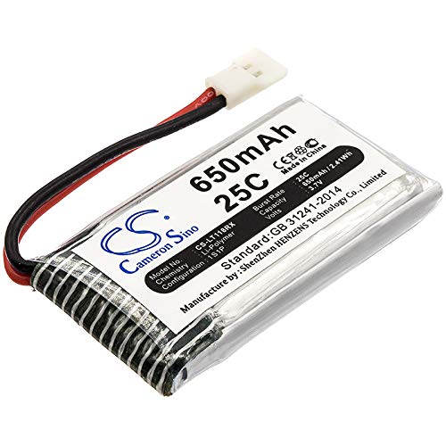 CS-LT118RX Akkus 650mAh Kompatibel mit [SYMA] CX-30, CX30, F5C, HQ-905, K60, V929, Walkera QR, X5, X5A, X5C, X5C-1, X5SC, X5SW, für [Cheerson] CX-30W, für [Hubsan] H107, H107C, H107D, H107D Mini, H von Cameron Sino