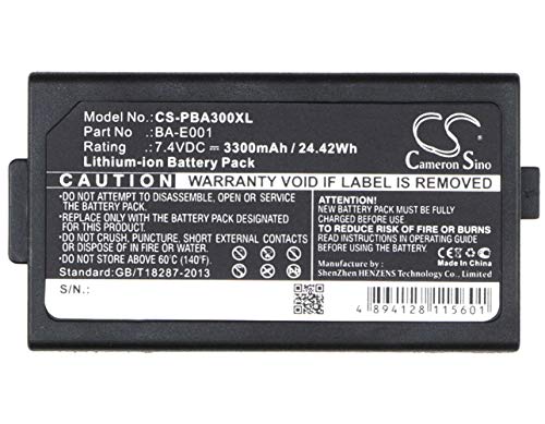 CS-PBA300XL Akkus 3300mAh Kompatibel mit [Brother] P-Touch H300/LI, PT-E300, PT-E500, PT-E550W, PT-H300, PT-H300LI, PT-H500LI, PT-P750W Ersetzt BA-E001, für PJ7 von Cameron Sino