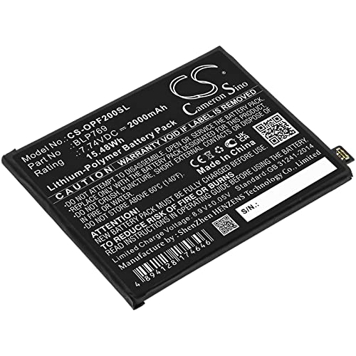 Cameron Sino CS Ersatzakku für Find X2, PDEM10 (2000mAh) BLP769 von Cameron Sino