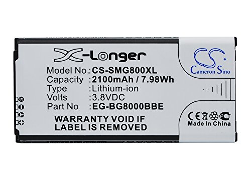 Cameron Sino CS Ersatzakku für Galaxy S5 Dx, Galaxy S5 Mini, SM-G800, SM-G800F, SM-G800H, SM-G800R4, SM-G800Y (2100mAh) EB-BG800BBE, EB-BG800CBE, EG-BG800BBE von Cameron Sino