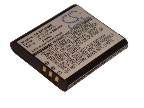 Li-Ion Akku 800mAh (3,7 V) passend für Sony Bloggie Touch MHS-FS2 FS2(V) MHS-FS2K MHS-S3 MHS-TS10 (B) MHS-TS20 MHS-TS20 (L) MHS-TS20 (S) Bloggie Duo von Vintrons