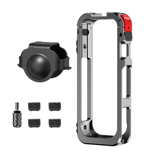 Protective Case Cage for Insta360 X5, Insta 360 x5 Case Accessories, Metal/Plastic Protective Frame with Expansion Adapter Mount and 1/4" Screw and Cold Shoe Port (Metal) von Camic