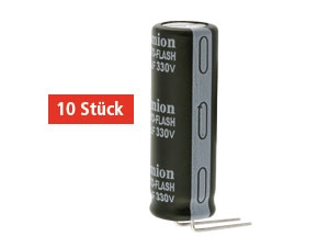 CAMION Blitz-Elektrolyt-Kondensator 100µF, 330V, radial, RM 5mm, 10 Stück CAMION Blitz-Elektrolyt-Kondensator 100µF, 330V, radial, RM 5mm, 10 Stück von Camion