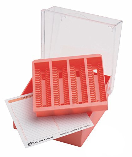 Camlab Plastics RTP/SBF-O Objektträgerbox für 100 Objektträger, Orange von Camlab Plastics