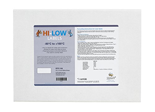 camlab Kunststoffe RTP/101 tubee 's Hi-Low Laser Etiketten, 25 x 13 mm, weiß (2016 Stück) von Camlab Plastics