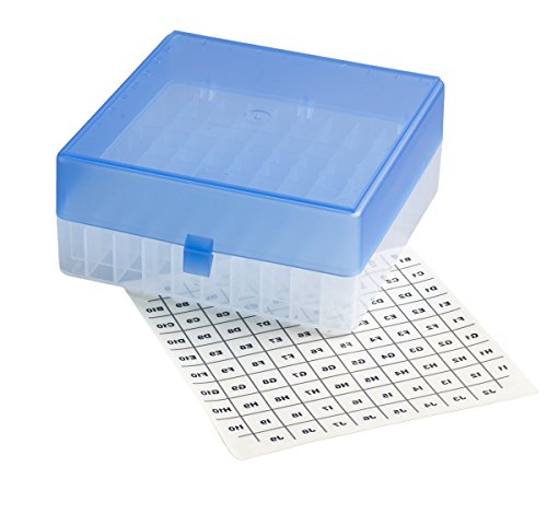 camlab Kunststoffe RTP/72101-bi Aufbewahrung Box mit Stick auf Gitter, 100 Place, Polypropylen, Blau von Camlab Plastics