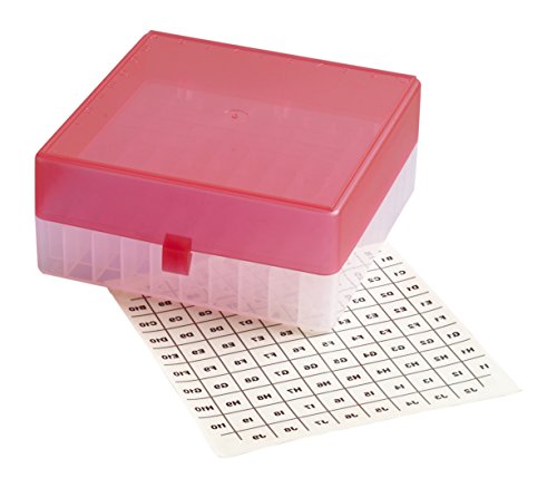 camlab Kunststoffe RTP/72101-ri Aufbewahrung Box mit Stick auf Gitter, 100 Place, Polypropylen, rot von Camlab Plastics