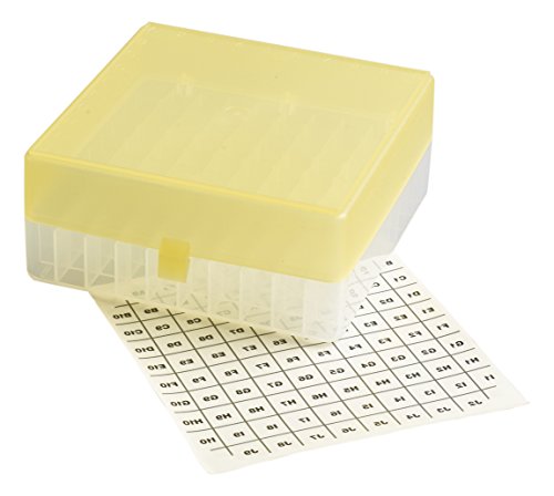 camlab Kunststoffe RTP/72101-yi Aufbewahrung Box mit Stick auf Gitter, 100 Place, Polypropylen, gelb von Camlab Plastics