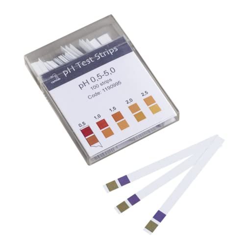 Camlab 1190995 pH-Teststreifen pH, 0,5-5,0, Packung mit 100 Stück von Camlab
