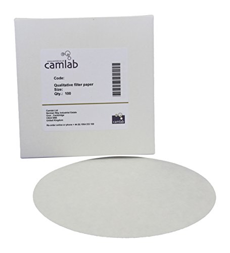 Camlab allgemeines Filterpapier, 1171128 Grad 122 [114], sehr schnelle Filterung, 90 mm Durchmesser (100 Stück) von Camlab