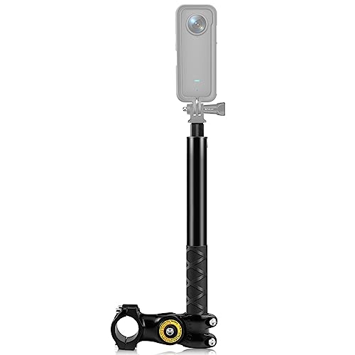 Camnoon 27,9 cm-113,5 cm Länge verstellbar Kamerahalterung Motorrad Fahrrad Selfie Stick mit 1/4 Zoll Schraube Ersatz für INSTA360 X2/X3 und andere Actionkameras für Outdoor-Radfahren von Camnoon