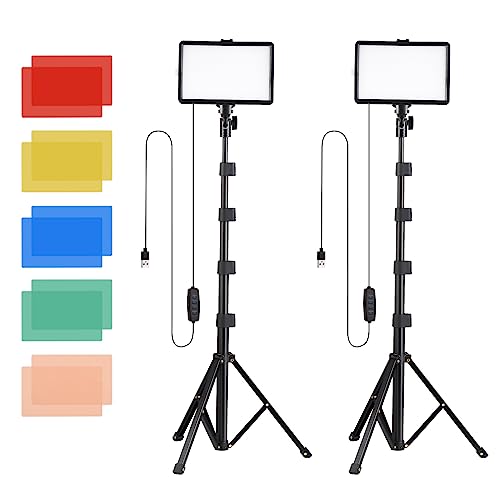 Camnoon 2er-Pack LED-Videoleuchten-Set Beleuchtungsset für Fotografie zweifarbige Temperatur-Fülllichter, 10-stufige Helligkeit mit Lichtständern, Farbfiltern für Live-Streaming, Produktfotografie Camnoon 2er-Pack LED-Videoleuchten-Set Beleuchtungsset für Fotografie zweifarbige Temperatur-Fülllichter, 10-stufige Helligkeit mit Lichtständern, Farbfiltern für Live-Streaming, Produktfotografie von Camnoon