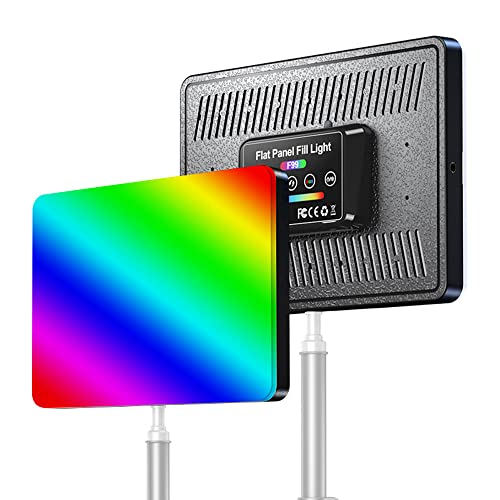 Camnoon 40W RGB LED Panel Light Professionelle Fotografie Videoleuchte Bi-Color Temperatur 3000K-6500K Einstellbare Helligkeit Mehrere RGB-Modi Hohe RA95+ mit Kugelkopf-Fernbedienung für Fotografie von Camnoon