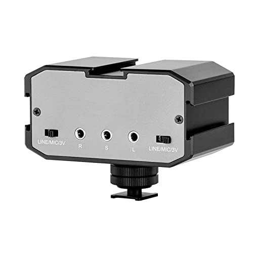 Camnoon CVM-AX1 Audio-Mixer-Adapter, Universal-Dual-Kanal, 3,5 mm-Port-Mixer, unterstützt Echtzeit-Überwachung, Mono-/Stereo-Ausgangsschalter für DSLR-Kamera, Camcorder von Camnoon