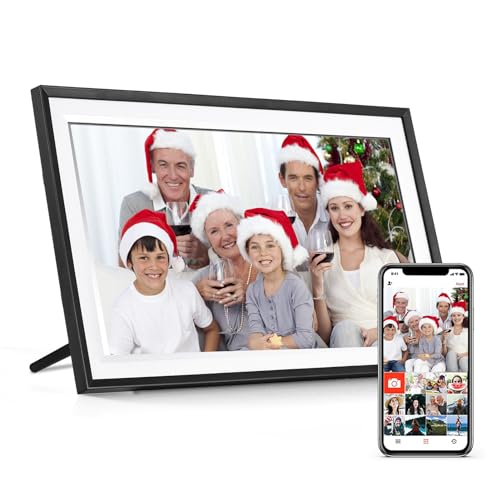 Camnoon Digitaler Bilderrahmen WLAN 15,6 Zoll Touchscreen Elektronischer Bilderrahmen Auto-Rotate, Wandmontierbar, Fotos und Videos über APP Frameo für Eltern/Ehepaare/Freunde/Familie von Camnoon