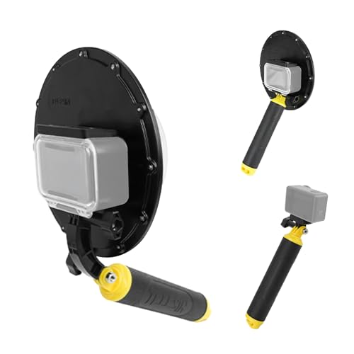 Camnoon Dome Port 30 m/98,4 ft Wasserdichter Sportkameraschutz Kameragehäuse mit schwimmendem Griff, Handschlaufe, Auftriebsstange, Antibeschlaglinse Ersatz für DJI Osmo Action 3/4 von Camnoon