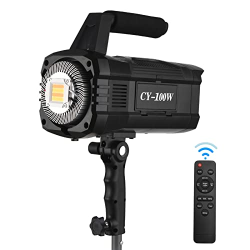 Camnoon LED-Videoleuchten CY-100W COB Studio Video Light Bi-Color 3000-6000K Dimmbar Helligkeit CRI ≥95 für Live Stream Fotografie im Studio Fotografie im Freien von Camnoon