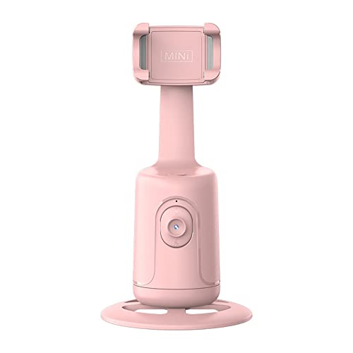 Camnoon Smart 360° Auto Face Tracking Selfie-Gimbal, Selfie Stick Gimbal-Stabilisator, Keine APP erforderlich mit verstellbarem Objektiv, Stabile Basis, Handyhalter für Smartphone Vlog (Rosa) von Camnoon