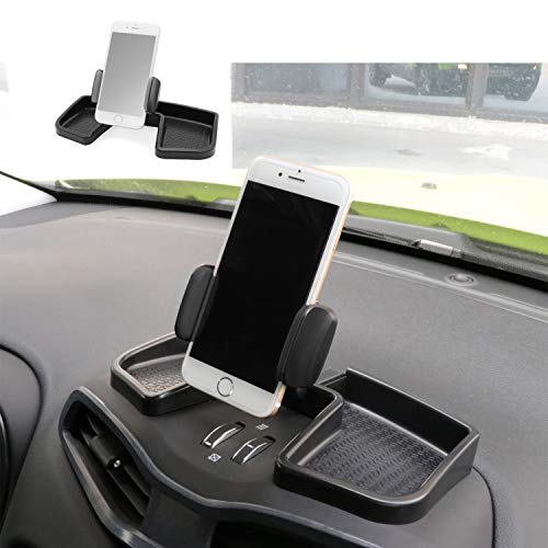 Camoo Kfz-Halterung für Jeep Renegade Handy und GPS, 360 Grad drehbar, mit Organizer, Aufbewahrung, verstellbar, für Jeep Renegade 2015–2025 (schwarz) von Camoo