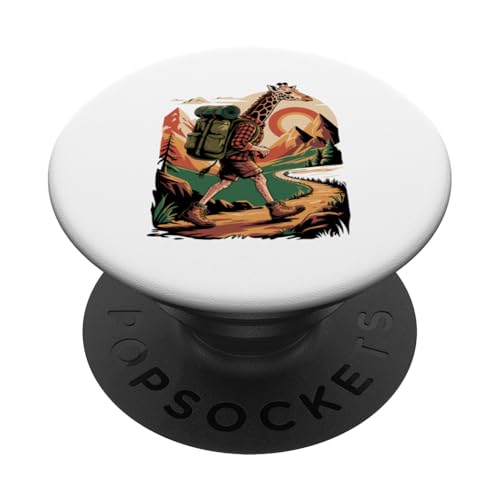 Giraffe Wandern Camping Lager Camper Rucksacktourismus PopSockets Klebender PopGrip von Camp Camping Camper Gifts