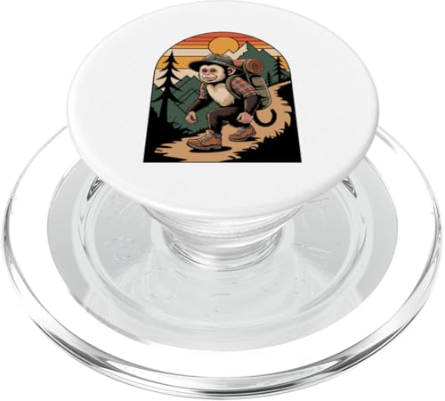 Kapuzineraffe Wandern Camping Lager Camper Rucksacktour PopSockets PopGrip für MagSafe von Camp Camping Camper Gifts