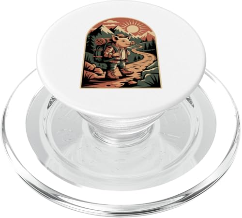 Schwein Wandern Camping Lager Camper Rucksacktourismus PopSockets PopGrip für MagSafe Schwein Wandern Camping Lager Camper Rucksacktourismus PopSockets PopGrip für MagSafe von Camp Camping Camper Gifts