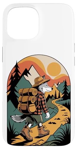 Wolf Wandern Camping Lager Camper Rucksacktour Hülle für iPhone 15 von Camp Camping Camper Gifts