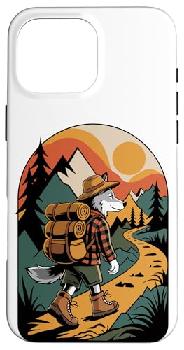 Wolf Wandern Camping Lager Camper Rucksacktour Hülle für iPhone 16 Pro Max von Camp Camping Camper Gifts