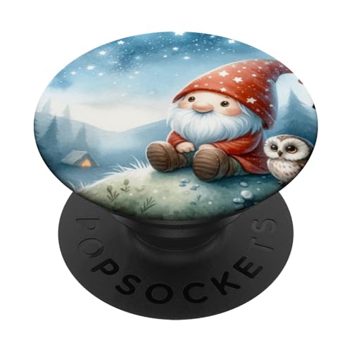 Camper Gnome And Cute Owl Loves Camping In The Nature PopSockets Klebender PopGrip Camper Gnome And Cute Owl Loves Camping In The Nature PopSockets Klebender PopGrip von Camper Accessories Camping Gifts For Gnome Lovers