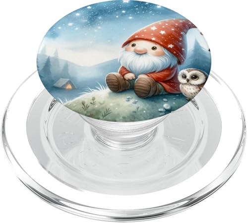 Camper Gnome And Cute Owl Loves Camping In The Nature PopSockets PopGrip für MagSafe Camper Gnome And Cute Owl Loves Camping In The Nature PopSockets PopGrip für MagSafe von Camper Accessories Camping Gifts For Gnome Lovers