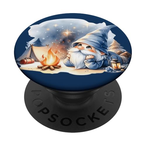 Funny Camper Dad Gnome At Campfire With Tent Love Camping PopSockets Klebender PopGrip von Camper Accessories Camping Gifts For Gnome Lovers