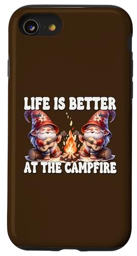 Funny Camper Gnomes Camping Life Is Better At The Campfire Hülle für iPhone SE (2020) / 7 / 8 von Camper Accessories Camping Gifts For Gnome Lovers