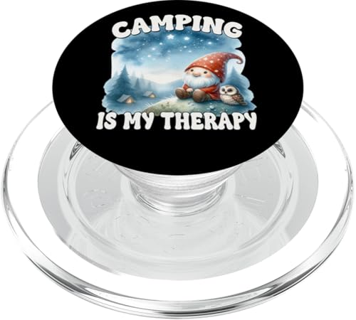 Hiking Gnome Graphic With Sayings Camping Is My Therapy PopSockets PopGrip für MagSafe Hiking Gnome Graphic With Sayings Camping Is My Therapy PopSockets PopGrip für MagSafe von Camper Accessories Camping Gifts For Gnome Lovers
