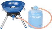 Campingaz 2000023717. Gesamtleistung: 2000 W, Typ: Grill, Wärmequelle: Propan/Butan. Formfaktor: Kessel, Art der Oberfläche: Rost + Blech, Produktfarbe: Schwarz, Blau. Anzahl der Beine: 3 Bein(e), Material der Standfüße: Metall. Breite: 360 mm, Tiefe: 360 mm, Höhe: 420 mm (2000023717) von Campingaz