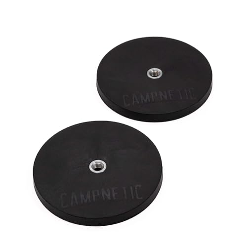 Campnetic Magnete 88mm mit M8-Innengewinde 2er Set – Gummierte starke Haftmagnete bis 56kg, Outdoor Magnet für Campingzubehör, Offroadzubehör, DIY Halterungen, Vanlife, Werkstatt & Camper Zubehör Campnetic Magnete 88mm mit M8-Innengewinde 2er Set – Gummierte starke Haftmagnete bis 56kg, Outdoor Magnet für Campingzubehör, Offroadzubehör, DIY Halterungen, Vanlife, Werkstatt & Camper Zubehör von Campnetic