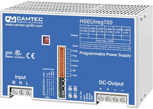 Camtec HSEUIreg07201.50T Labornetzgerät, einstellbar 0 - 50 V/DC 0 - 18A 720W Anzahl Ausgänge 1 von Camtec